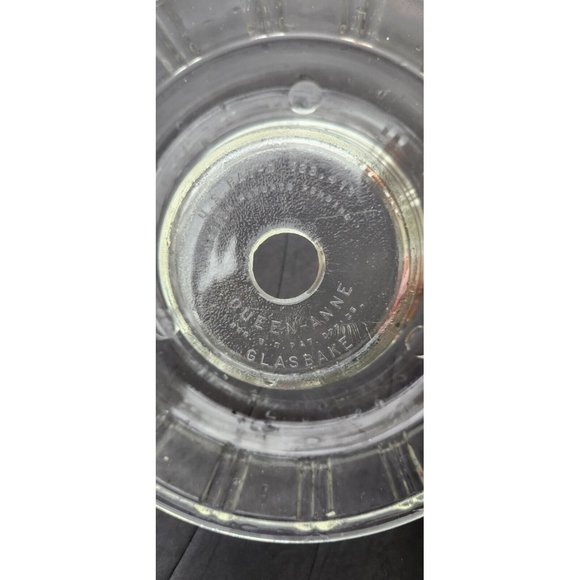 Hazel Atlas Queen Anne Glasbake Bundt Ring Oven Clear Glass Dish Mold Vintage - Picture 12 of 13